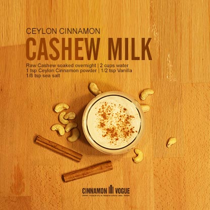 Cashes milk with cinnamon
